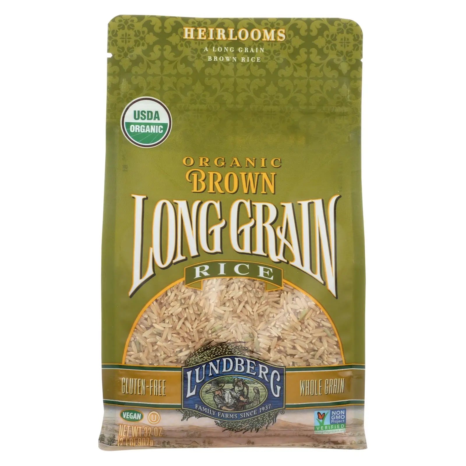 UD2 Lundberg Family Farms Organic Brown Long Grain Rice-Case of 6 2 lb Each Chef's Market
