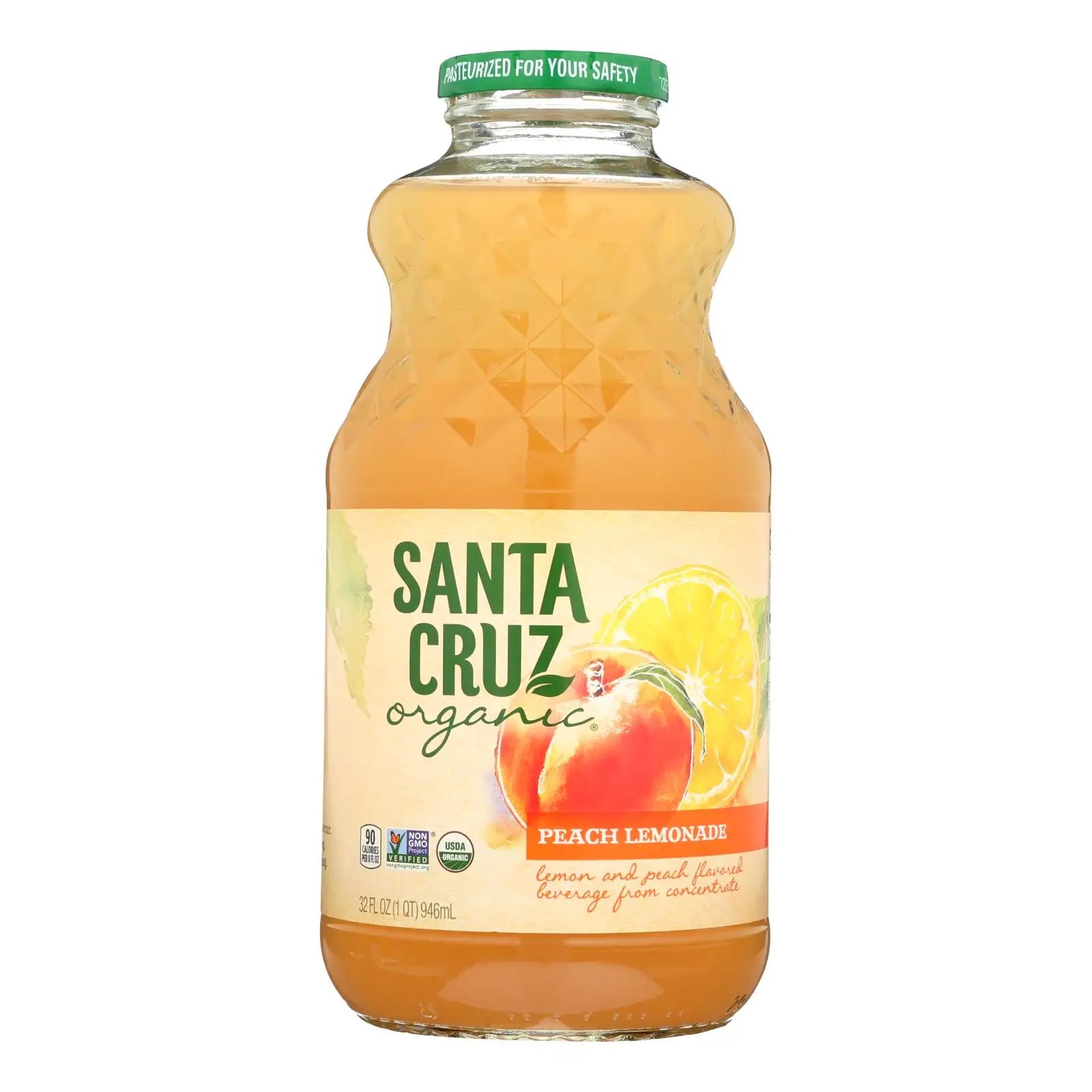UD2 Santa Cruz Organic Lemonade and Peach Juice Case of 12-32 Fl Oz Other Beverages Chef's Market