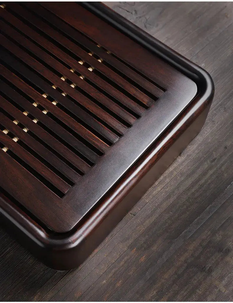 Black Ebony Tea Tray Household Solid Wooden Tea Tray Drainage Water Storage Tea Board Chinese Tea Table Decor Home Accessories colegio culinario de morelia
