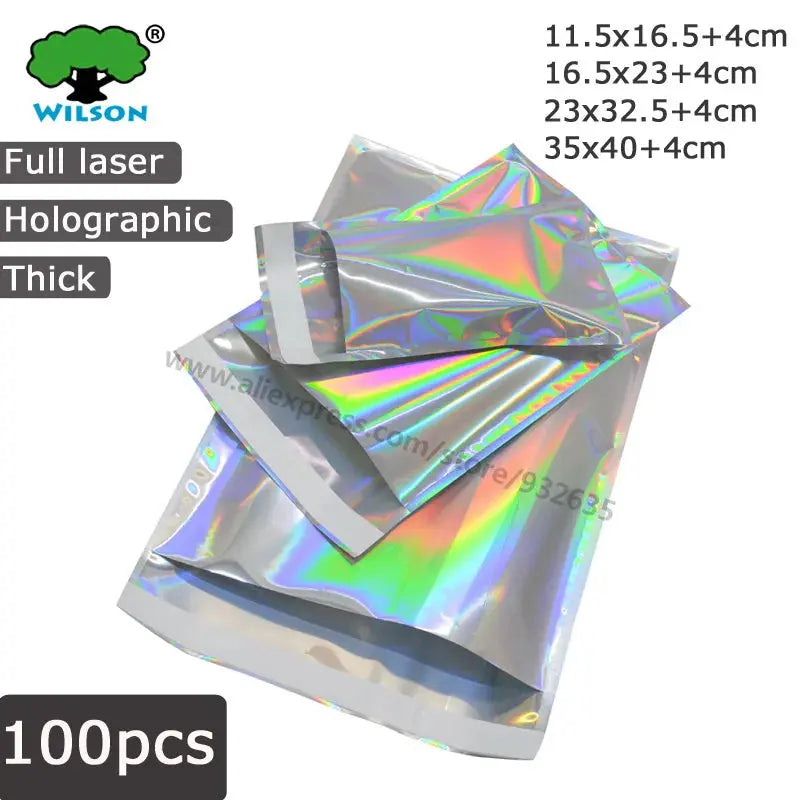 50 PCS Self-seal Adhesive Courier Bags Laser Holographic Plastic Poly Envelope Mailer Postal Shipping Mailing Bags Cosmetic colegio culinario de morelia
