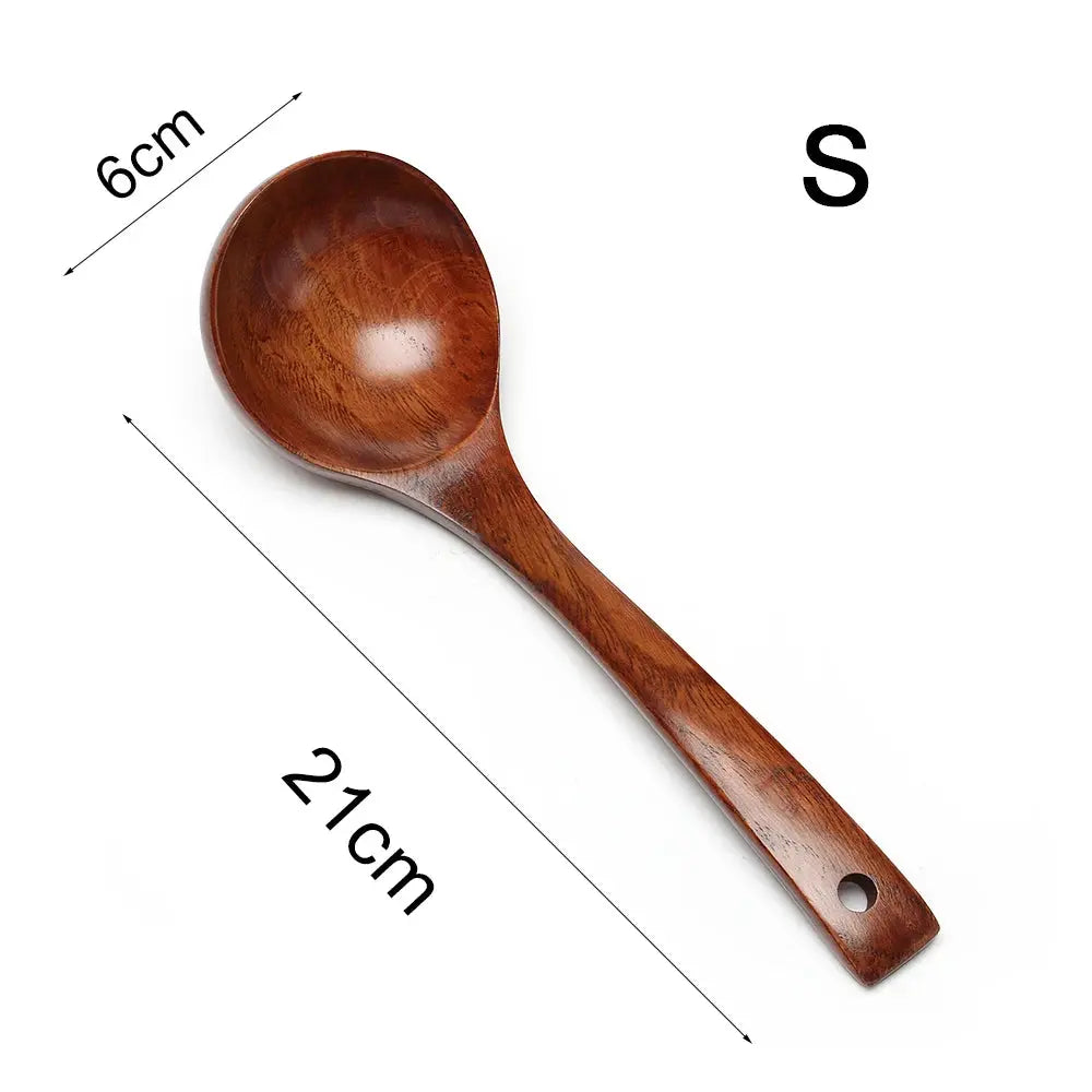 Natural Wooden Large Soup Scoops Long Handle Cooking Scoop Wood Ramen Rice Spoon Soup Ladle Catering Tableware Kitchen Utensil colegio culinario de morelia