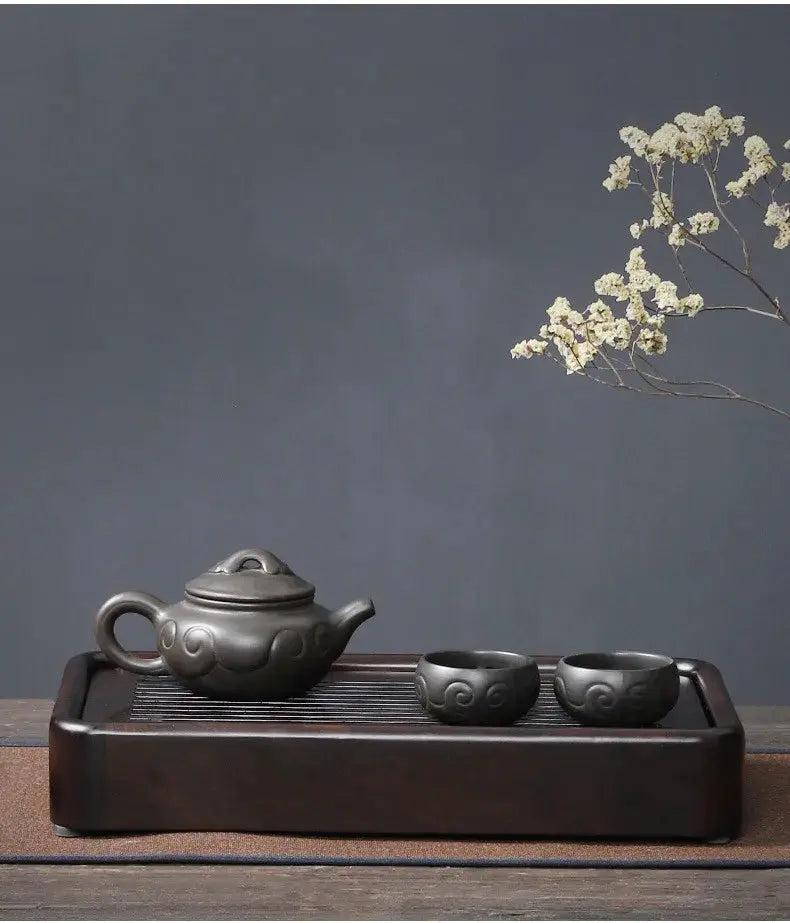 Black Ebony Tea Tray Household Solid Wooden Tea Tray Drainage Water Storage Tea Board Chinese Tea Table Decor Home Accessories colegio culinario de morelia