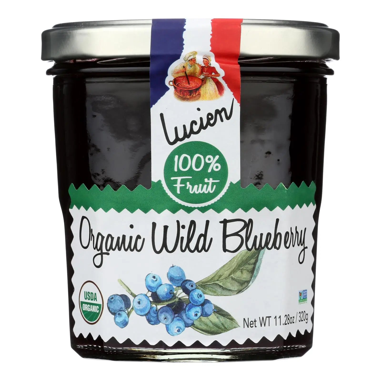 UD2 Lucien Georgelin Organic Preserved Fruit Spread-Wild Blueberry Case of 6 11.28 oz Chef's Market