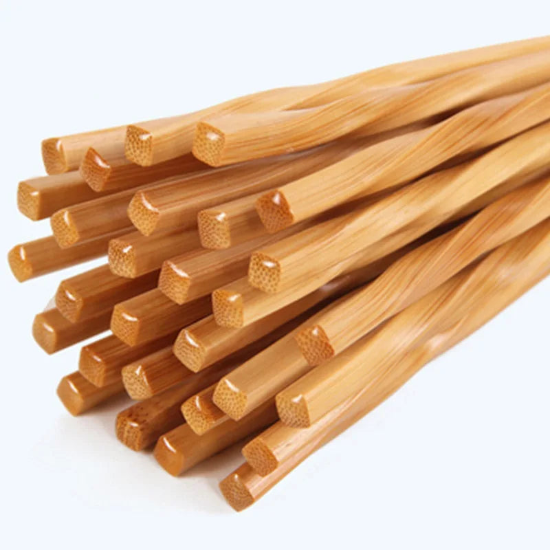 Japanese style bamboo carbonized twist chopsticks household food sticks hotel bamboo and wood tableware bamboo chopsticks Chef's Market
