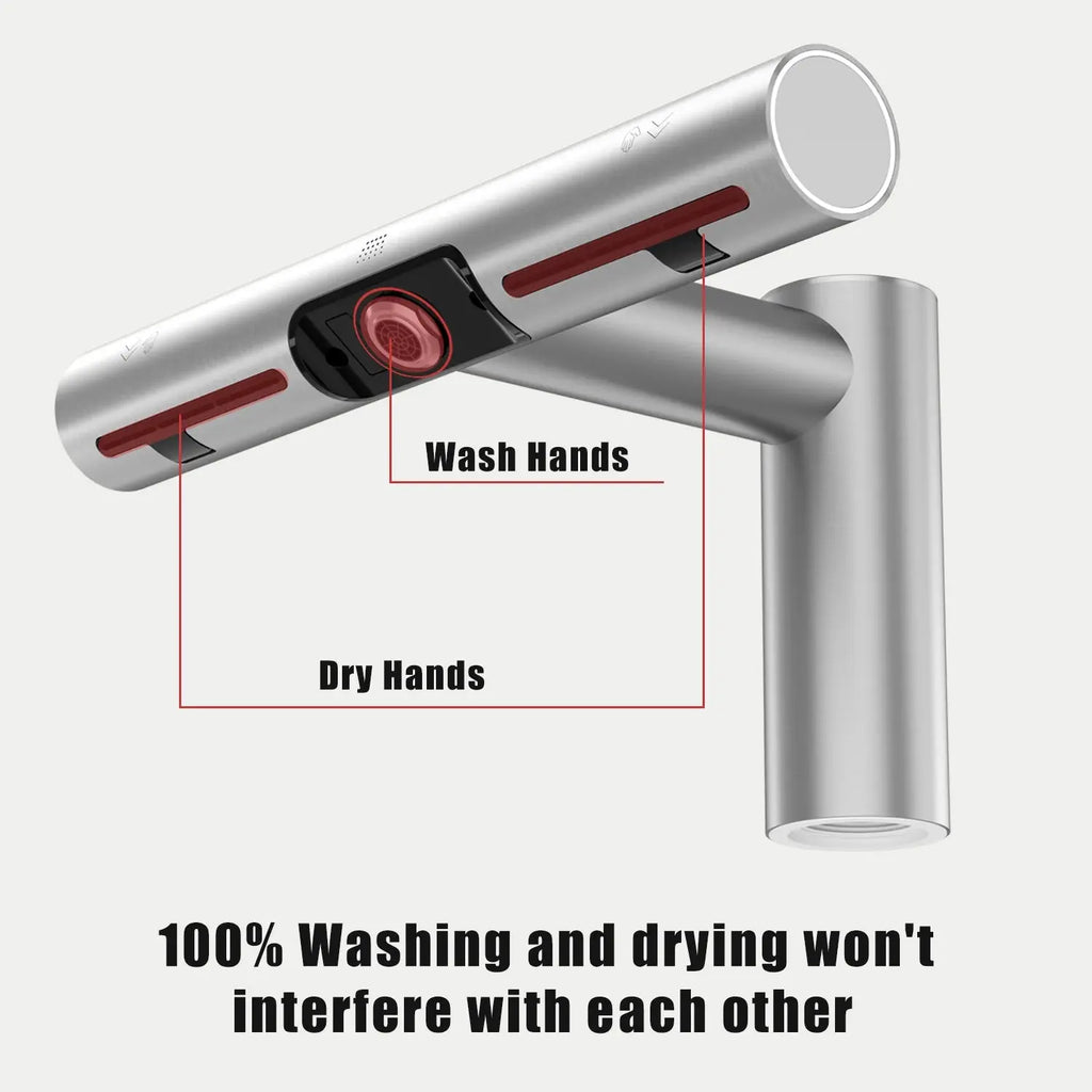 AIKE Automatic Air Hands Dryer Creative Hands Washing and Drying 2 in 1 Design Air Tap Bathroom Faucet with Hand Dryer AK7120 colegio culinario de morelia