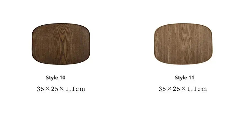 HeMu Natural Walnut Wooden Rectangular Tray Round Beech Handle Tray Kitchen Bread Fruit Shelving Restaurant Hotel Serving Tray colegio culinario de morelia