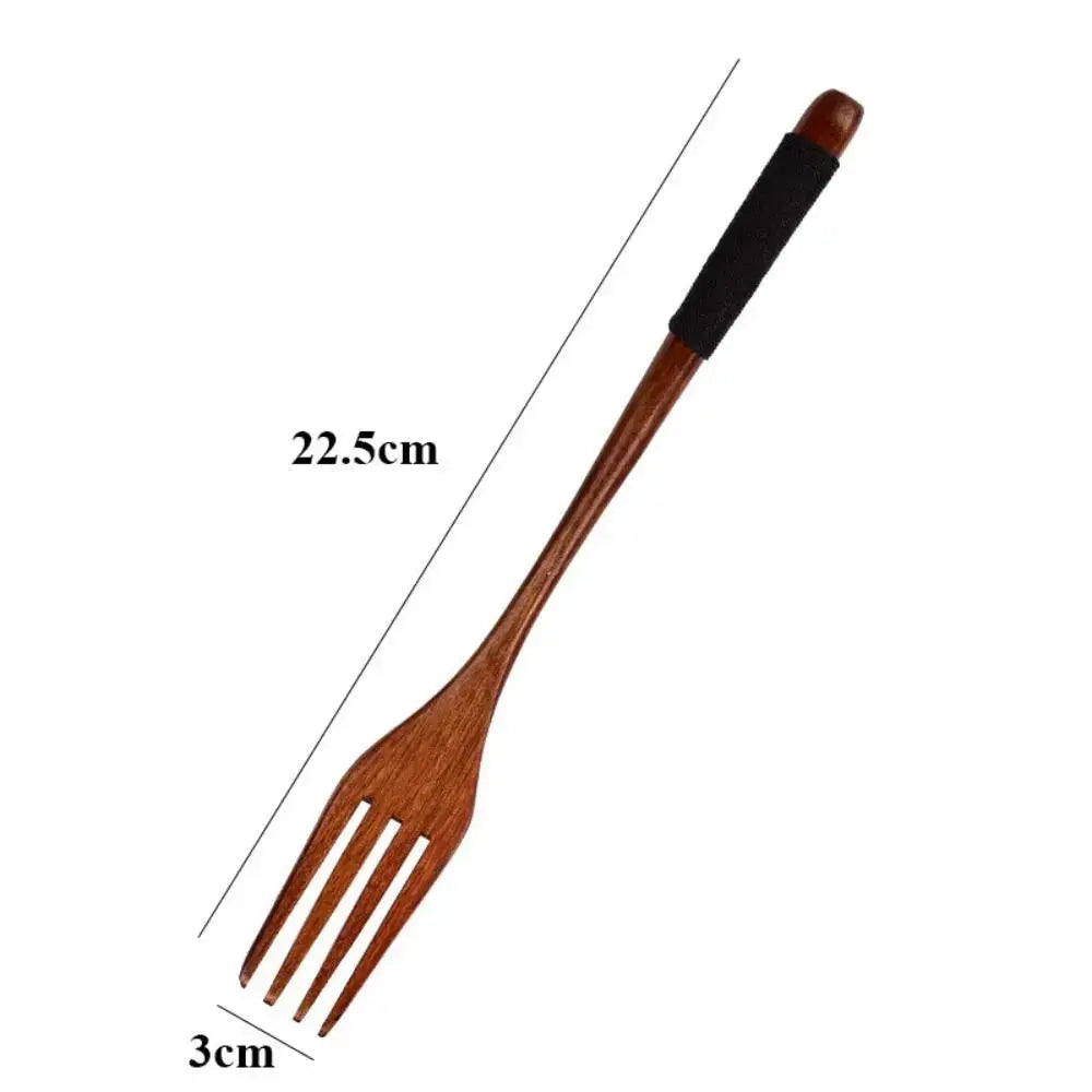 High Quality Natural Wooden Spoon Handmade Dinner Kit Wooden Fork Kitchen Accessories colegio culinario de morelia