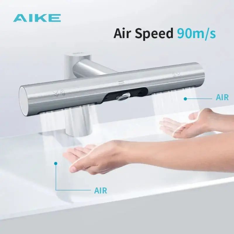 AIKE Automatic Air Hands Dryer Creative Hands Washing and Drying 2 in 1 Design Air Tap Bathroom Faucet with Hand Dryer AK7120 colegio culinario de morelia