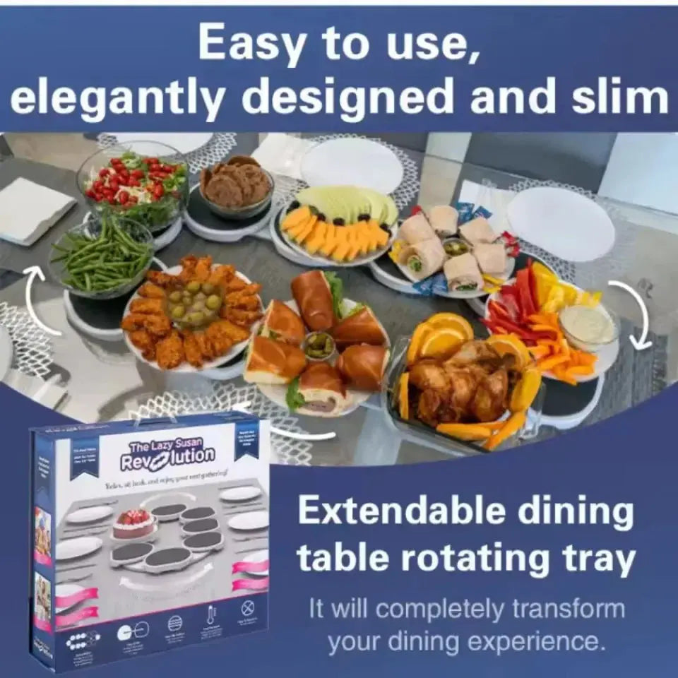 Dining Table Rotating Food Tray Foldable Space Saving Dish Outdoor Family Picnic Saucer Easy To Assemble and Clean Dining Tools colegio culinario de morelia