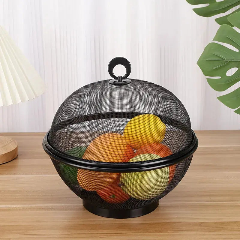 Iron Basket Anti-Mosquito Mesh Fruit Vegetable Basket Kitchen Drain Basket Vegetables Fruit Holder Portable Outdoor Picnic Use colegio culinario de morelia