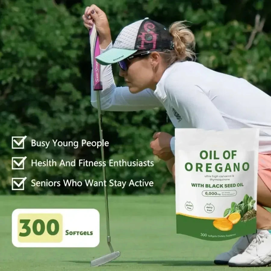 300 Capsules Oil Of Oregano with Black Seed Oil - Natural Antioxidants for Fitness Nutritional Support - Highly Effective Chef's Market