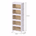 1/2/3/4/5 Layer Folding Storage Cabinet Storages Cabinet Waterproof Dustproof With Swivel Wheel Kitchen Bedroom Living Room colegio culinario de morelia