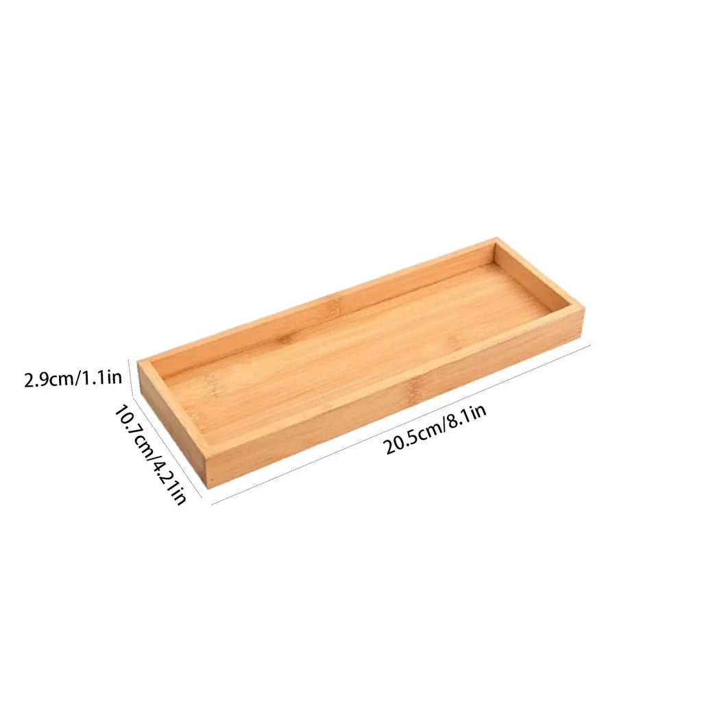 Bamboo Tray Soap Dispenser Storage Rack Drawer Organizer Multi Use Bathroom Counter Tray Food Coffee Tea Snack Tray Decor Tool colegio culinario de morelia
