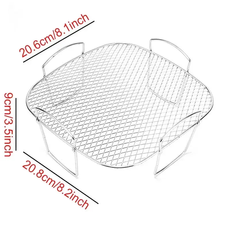 Multi-layer Detachable Grill Rack Thickened Air Fryer Baking Rack Metal Square/Round/Rectangle Oven Grill Racks  Kitchen Tools colegio culinario de morelia