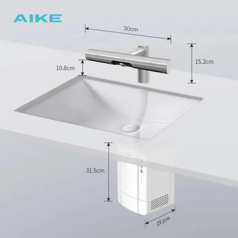 AIKE Automatic Air Hands Dryer Creative Hands Washing and Drying 2 in 1 Design Air Tap Bathroom Faucet with Hand Dryer AK7120 colegio culinario de morelia