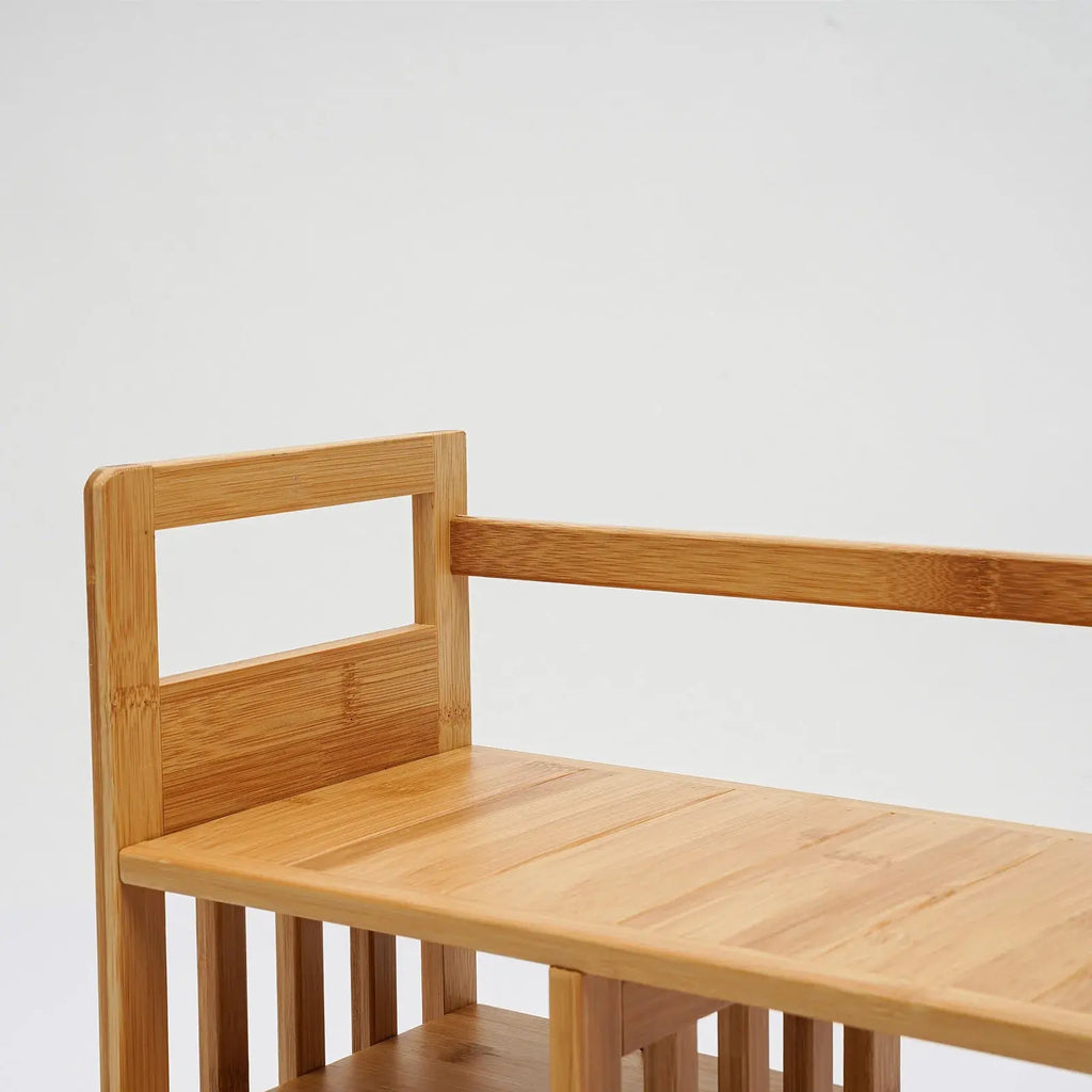 Bamboo Desktop Bookshelf with 3 Drawers, Desktop Storage Cabinet, Office Storage Organizer Student Desktop Multi-Layer Shelf colegio culinario de morelia