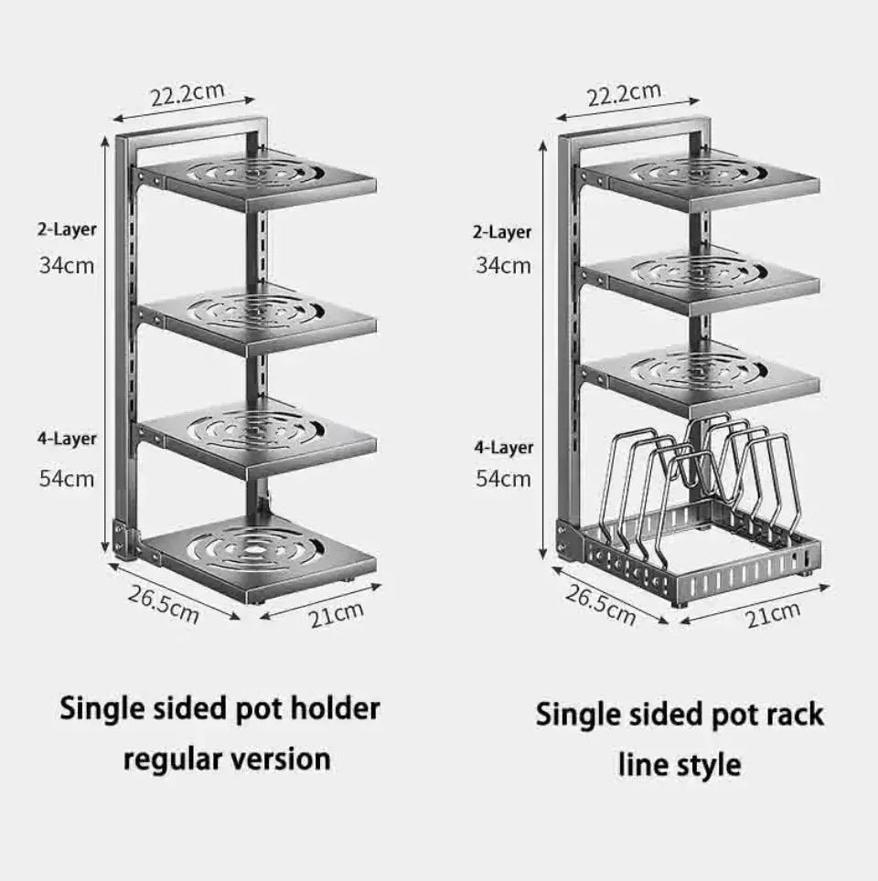 Kitchen Under Sink Pot Holder Multilayer Frying Pan Rice Cooker Seasoning Storage Rack Adjustable Stainless Steel Organizer colegio culinario de morelia