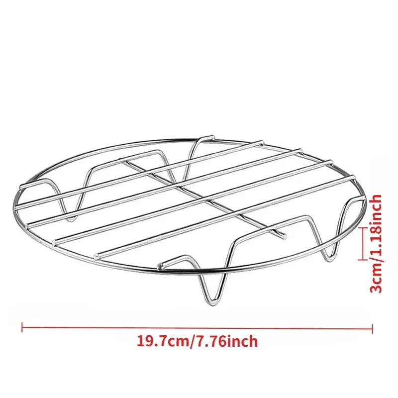 Multi-layer Detachable Grill Rack Thickened Air Fryer Baking Rack Metal Square/Round/Rectangle Oven Grill Racks  Kitchen Tools colegio culinario de morelia