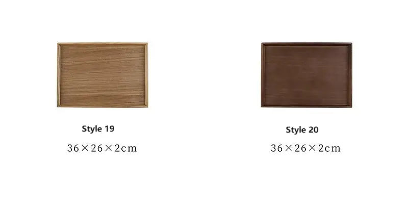 HeMu Natural Walnut Wooden Rectangular Tray Round Beech Handle Tray Kitchen Bread Fruit Shelving Restaurant Hotel Serving Tray colegio culinario de morelia