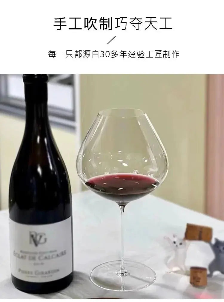 Large Capacity Sydonios Style Upscale Burgundy Cup Crystal Handmade Extremely Thin Wine Glass Aroma Enlarge Goblet colegio culinario de morelia