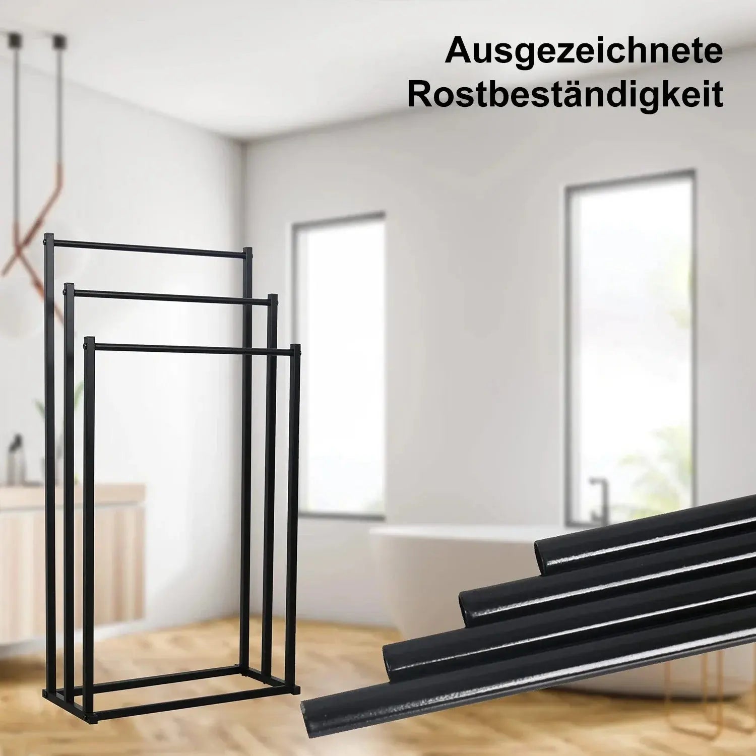 Handtuchhalter, Badezimmer Handtuchstange, Freistehender Handtuchständer, Badetuchhalter, mit 3 Handtuchstangen, Metall colegio culinario de morelia