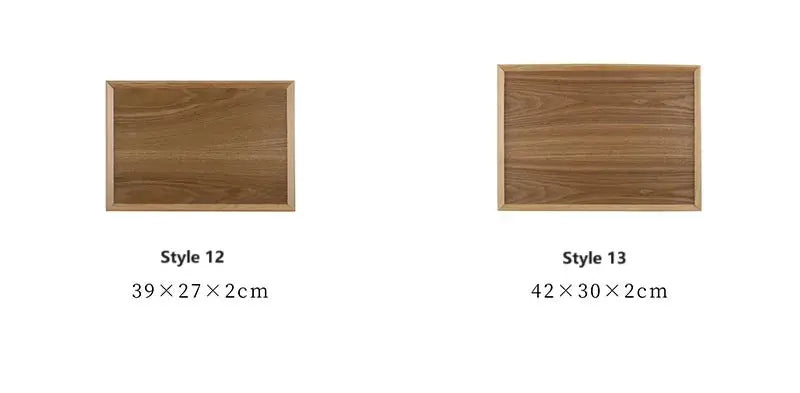 HeMu Natural Walnut Wooden Rectangular Tray Round Beech Handle Tray Kitchen Bread Fruit Shelving Restaurant Hotel Serving Tray colegio culinario de morelia