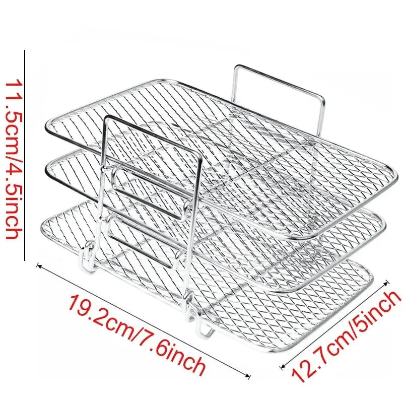 Multi-layer Detachable Grill Rack Thickened Air Fryer Baking Rack Metal Square/Round/Rectangle Oven Grill Racks  Kitchen Tools colegio culinario de morelia