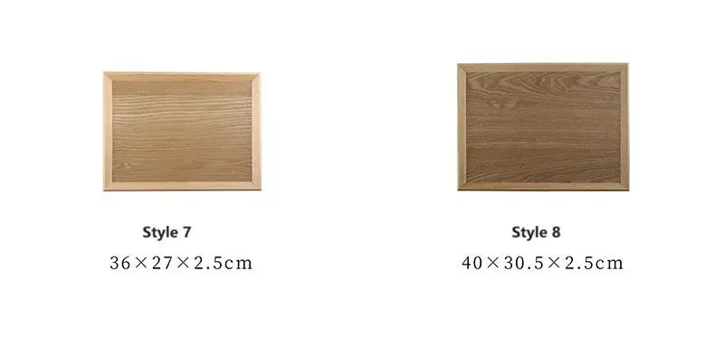 HeMu Natural Walnut Wooden Rectangular Tray Round Beech Handle Tray Kitchen Bread Fruit Shelving Restaurant Hotel Serving Tray colegio culinario de morelia