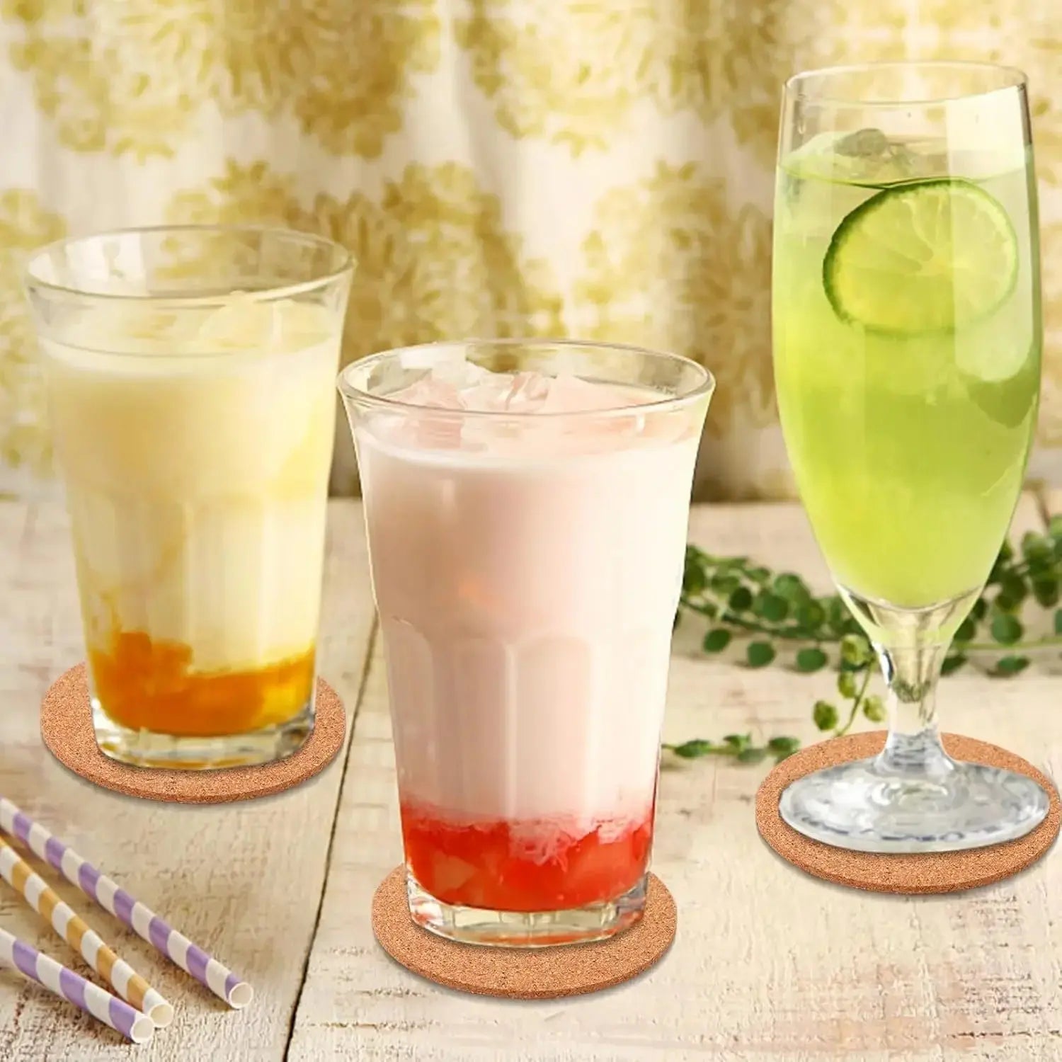 50/1PCS Non-Slip Cork Coaster Natural Round Wooden Cup Mat Heat Insulation Pads Tea Coffee Mug Drinks Holder Table Decoration colegio culinario de morelia