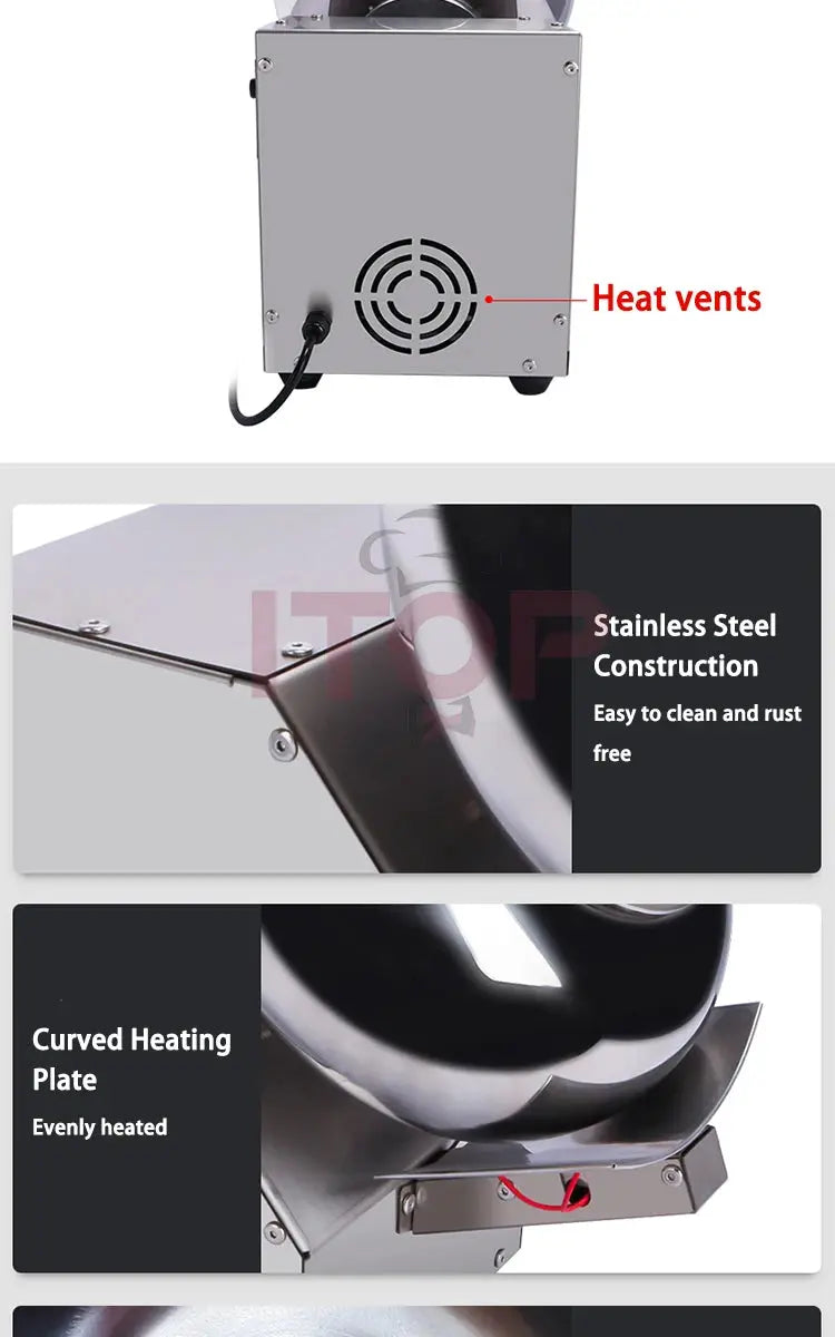 ITOP Chocolate Sugar Coasting Machine 30cm Roller Commercial Small Candy Coater Machine Chocolate Bean Coating Dragee Machine colegio culinario de morelia