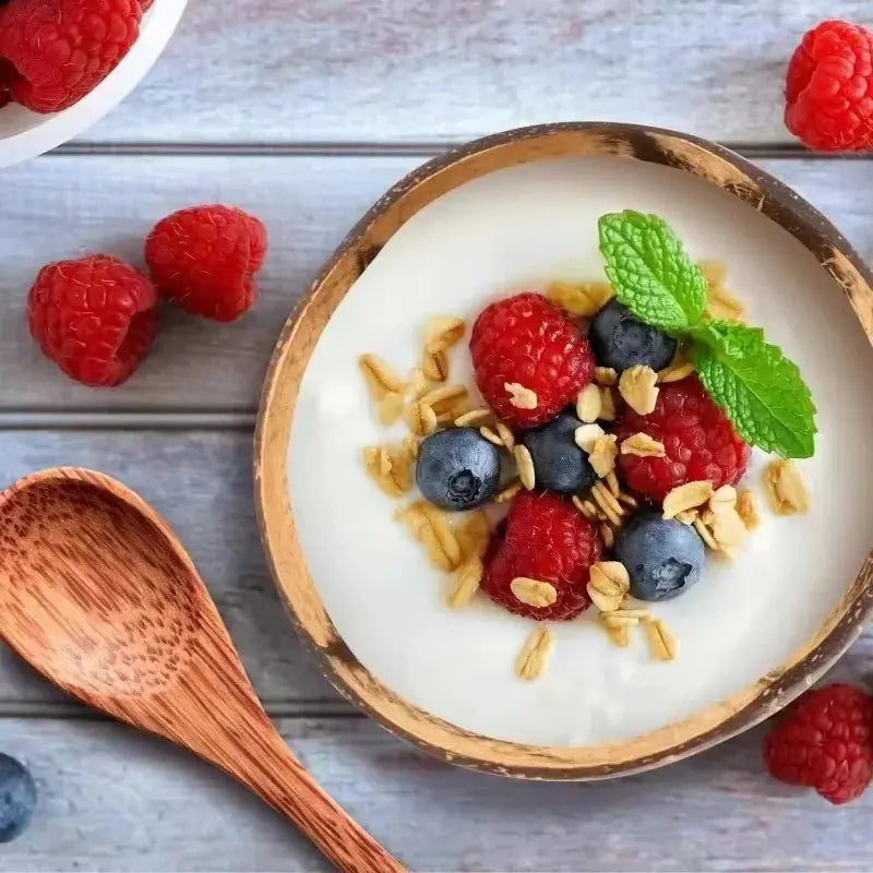 8/1PCS Natural Coconut Bowl Set Salad Coco Smoothie Mixing Rice Ramen Bowl with Wooden Spoon for Dessert Fruit Kitchen Tableware colegio culinario de morelia