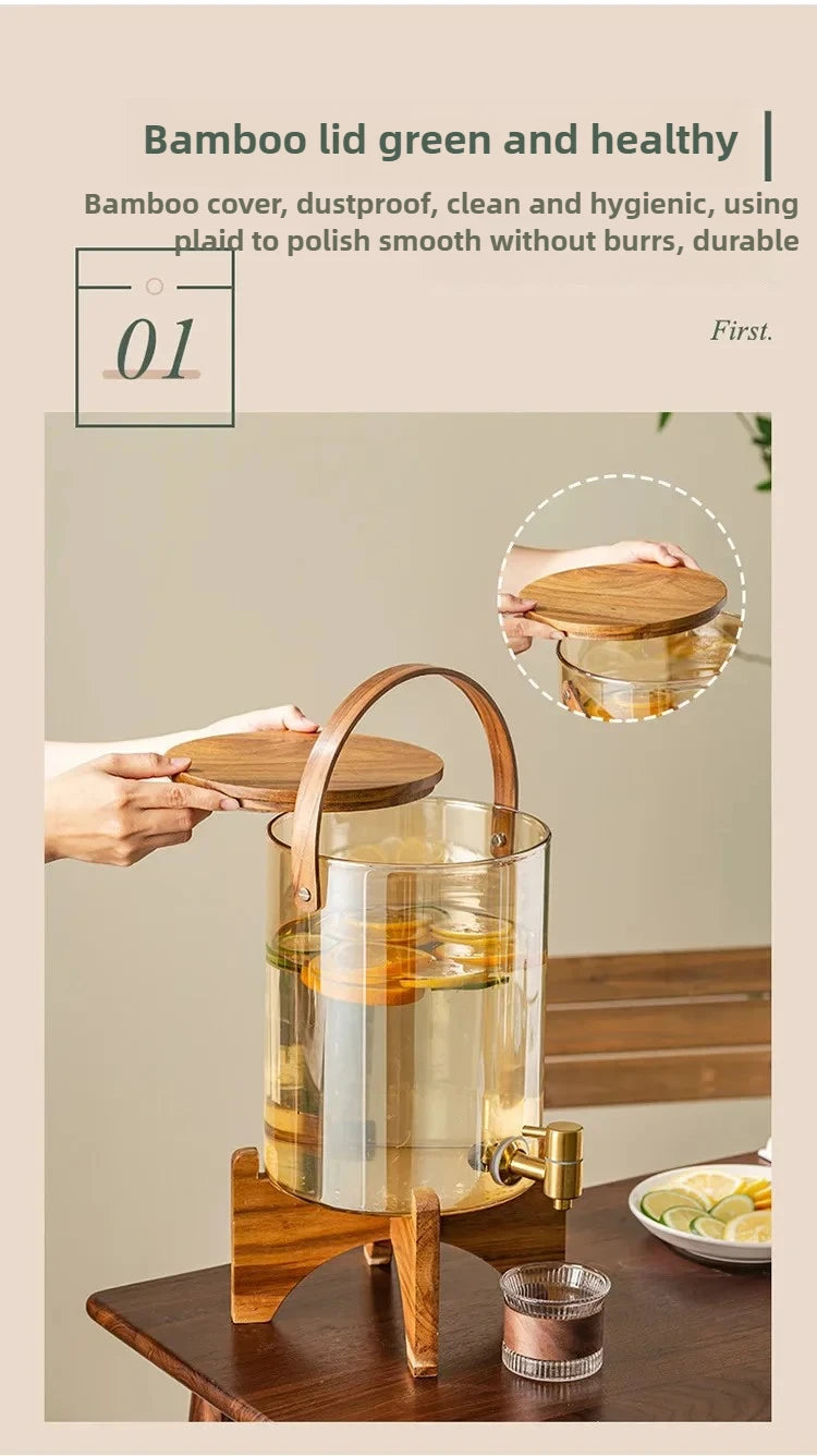 Glass Cold Kettle High-Temperature Resistant Commercial Juice Tank for Home Use Summer Beverage Storage for Kitchen & Bar Chef's Market