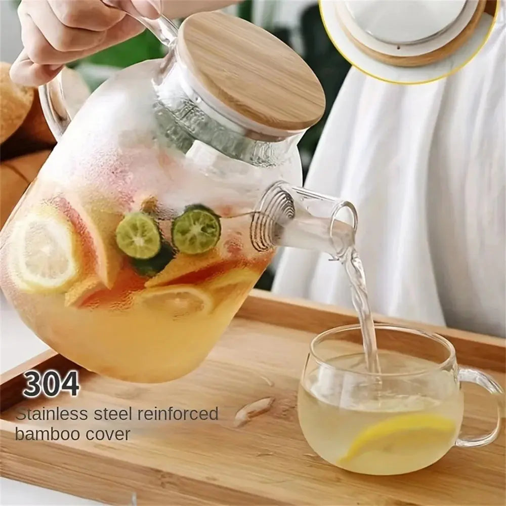 1L/1.8L Large Capacity Glass Teapot High Temperature Resistant Kettle for Steamed Juice Fruit & Iced Tea Home Kitchen Access colegio culinario de morelia