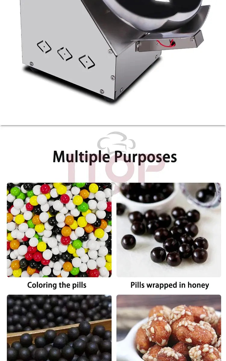 ITOP Chocolate Sugar Coasting Machine 30cm Roller Commercial Small Candy Coater Machine Chocolate Bean Coating Dragee Machine colegio culinario de morelia