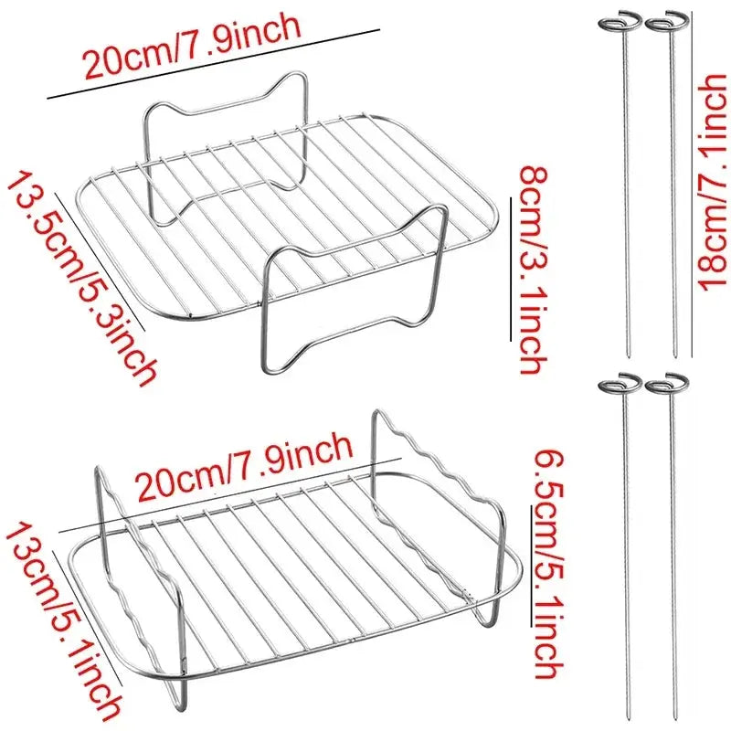 Multi-layer Detachable Grill Rack Thickened Air Fryer Baking Rack Metal Square/Round/Rectangle Oven Grill Racks  Kitchen Tools colegio culinario de morelia
