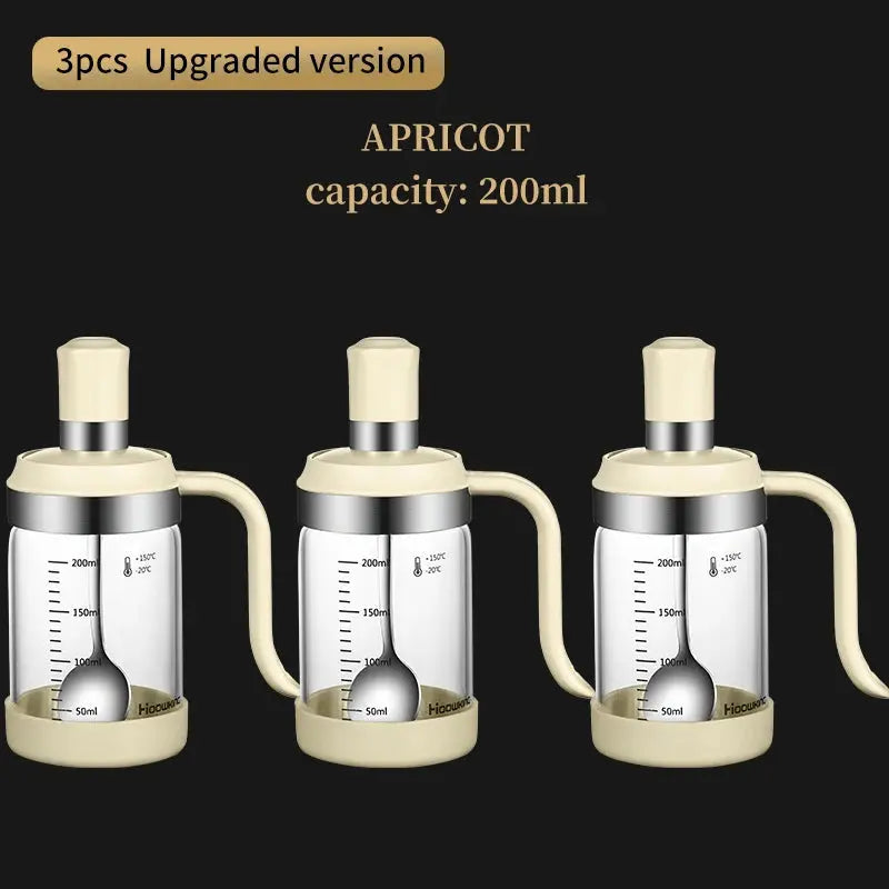 1pc Spice seasoning  bottle  kitchen supplies glass transparent sugar bottle with spoon seasoning bottle Salt and Pepper bottle colegio culinario de morelia