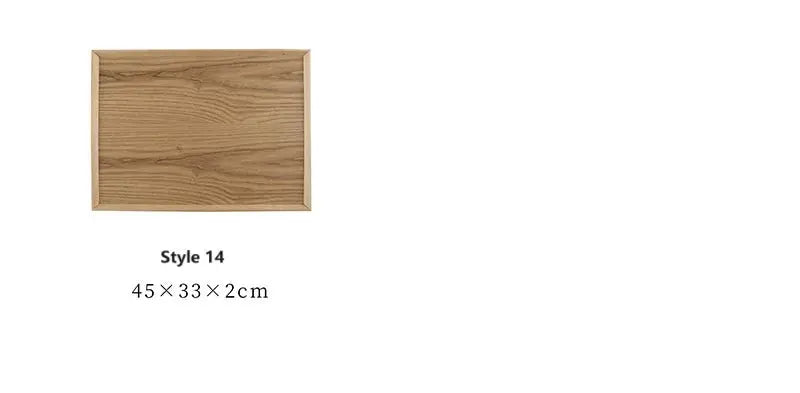 HeMu Natural Walnut Wooden Rectangular Tray Round Beech Handle Tray Kitchen Bread Fruit Shelving Restaurant Hotel Serving Tray colegio culinario de morelia