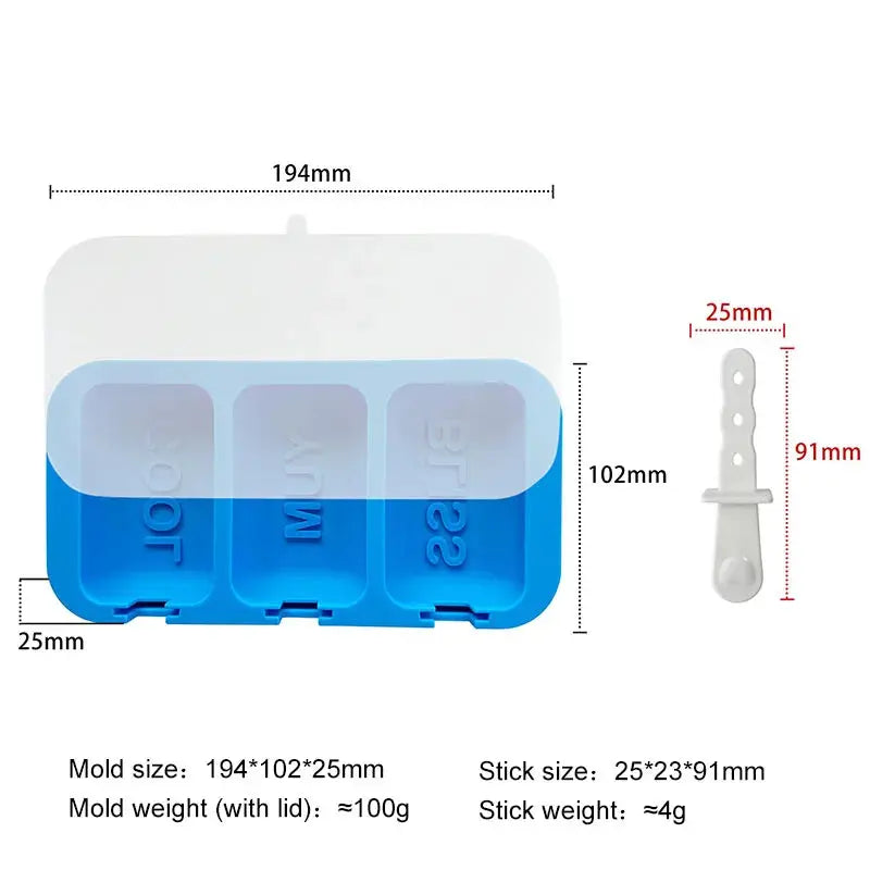 Homemade Popsicle 3-Cavity Ice Cream Mold Food Grade Silicone Letters JOY SMILE COOL YUM DIY Ice Lattice Ice Pop Molds colegio culinario de morelia