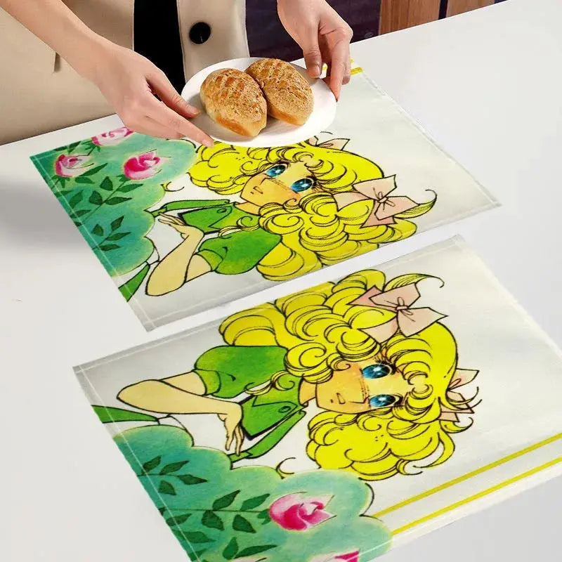 Candy Candy  Placemat Custom Cotton Linen Dining Table Mats Bohemian Coaster Pad Bowl Cup Mat Home Decor 7.17WJY colegio culinario de morelia