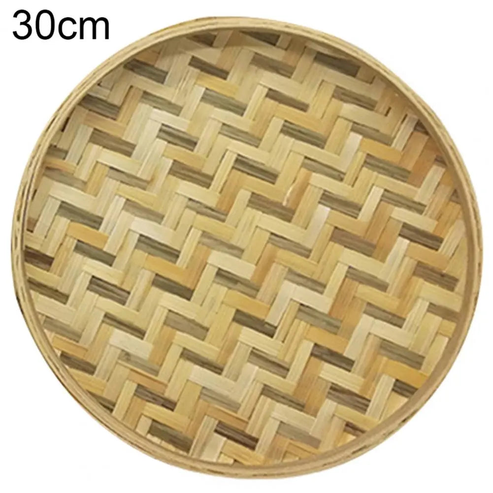 Bamboo Sieve Handmade Natural Bamboo Basket Storage Container Weaving Sieve Fruit Tea Basket Storage Organizer Storage Trays colegio culinario de morelia