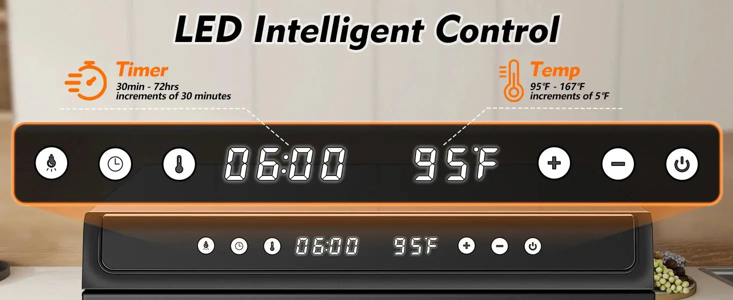 12-Tray 1300W Commercial Grade, 360° Even Drying for Jerky/Fruits, ETL Certified with 72H Timer&LED Display Food Dehydrator colegio culinario de morelia