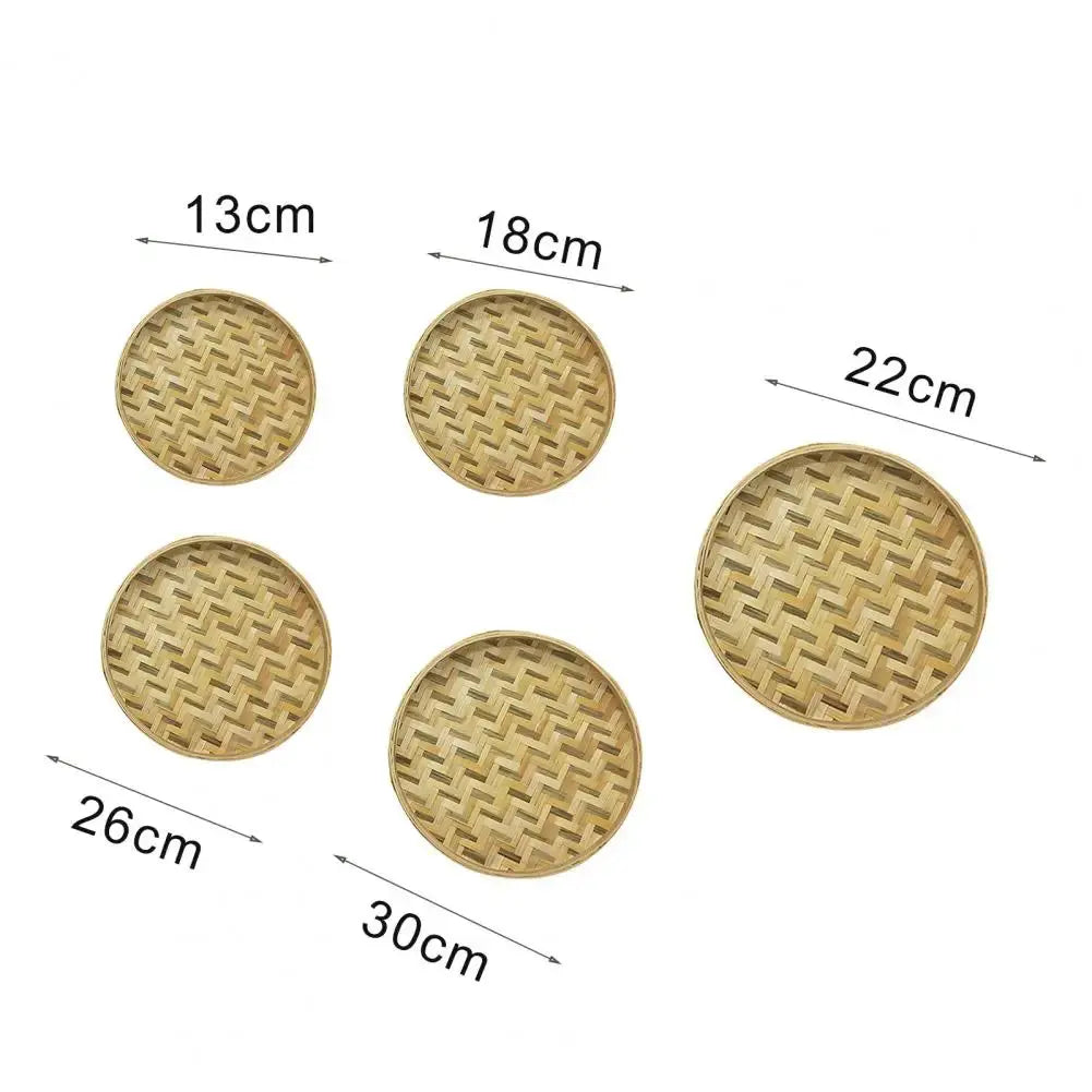 Bamboo Sieve Handmade Natural Bamboo Basket Storage Container Weaving Sieve Fruit Tea Basket Storage Organizer Storage Trays colegio culinario de morelia