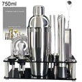13 Piece 750ml 600ml Cocktail Shaker Set Stainless Steel Bar Tools with Black Stand, 750ml Shaker, Jigger, Spoon, Pourers colegio culinario de morelia