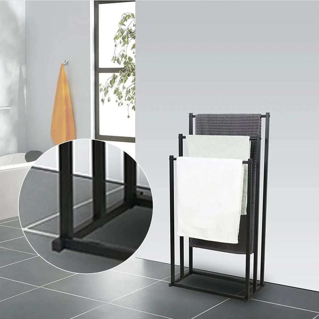 Handtuchhalter, Badezimmer Handtuchstange, Freistehender Handtuchständer, Badetuchhalter, mit 3 Handtuchstangen, Metall colegio culinario de morelia