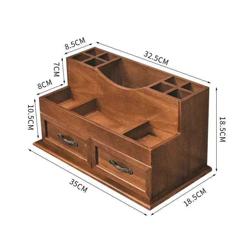 Multi-functional Desk Organizer for Stationery and Cosmetics with Drawer Compartments and Pen Holder colegio culinario de morelia