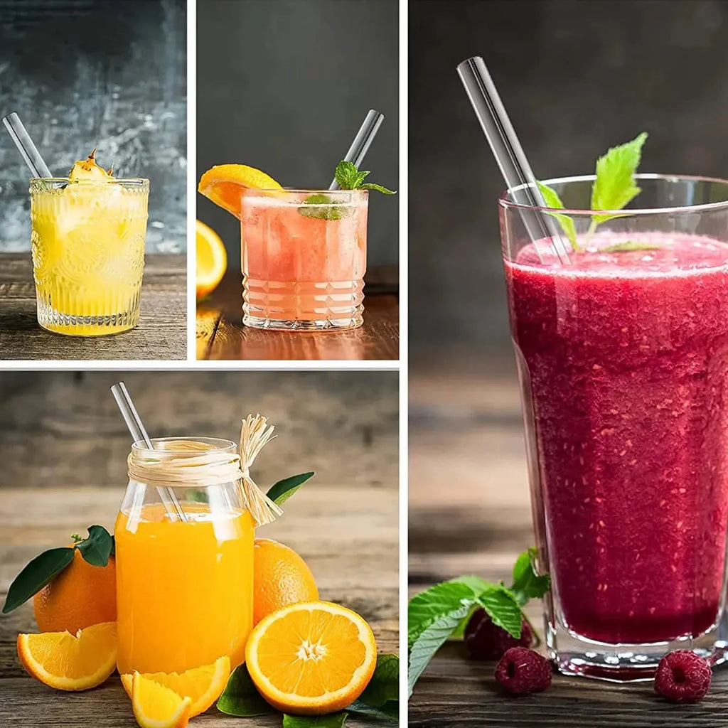 6'' Short Glass Drinking Straws Mini Reusable Eco-friendly Glass Straws for Cocktail Beer Wine Bar Drinkware Accessory Barware colegio culinario de morelia