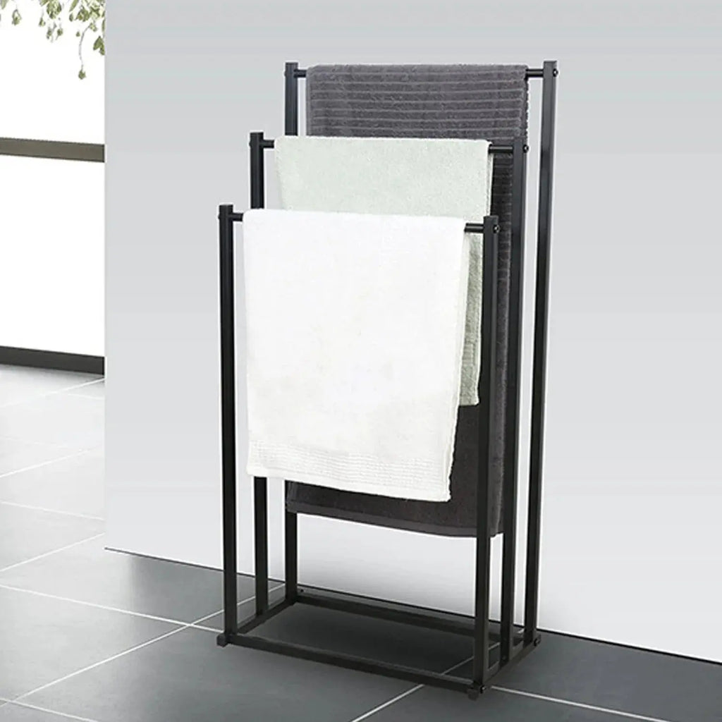 Handtuchhalter, Badezimmer Handtuchstange, Freistehender Handtuchständer, Badetuchhalter, mit 3 Handtuchstangen, Metall colegio culinario de morelia