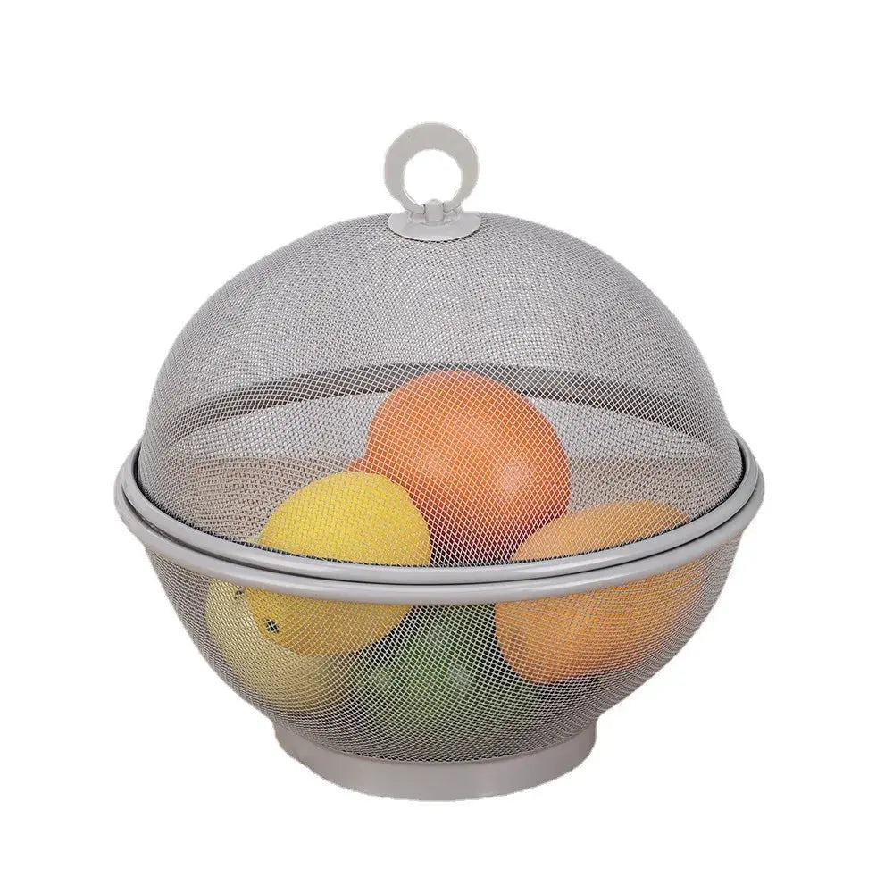 Iron Basket Anti-Mosquito Mesh Fruit Vegetable Basket Kitchen Drain Basket Vegetables Fruit Holder Portable Outdoor Picnic Use colegio culinario de morelia
