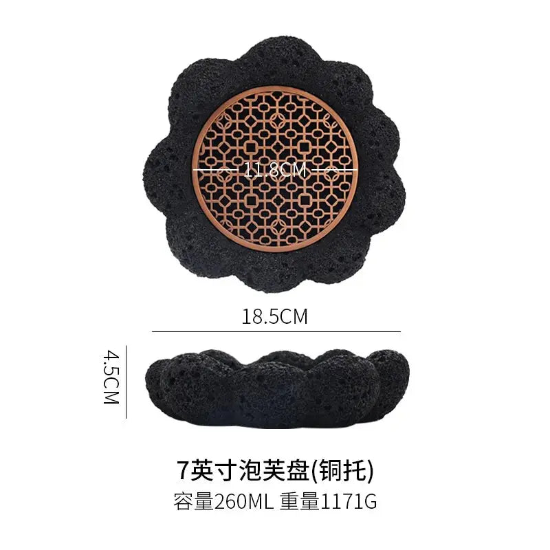 Japanese Tableware Rock Sushi Plate Coal Ball Volcanic Stone Swing Plate Steak Plate Hotel Creative Dining Plate Sushi Dish colegio culinario de morelia