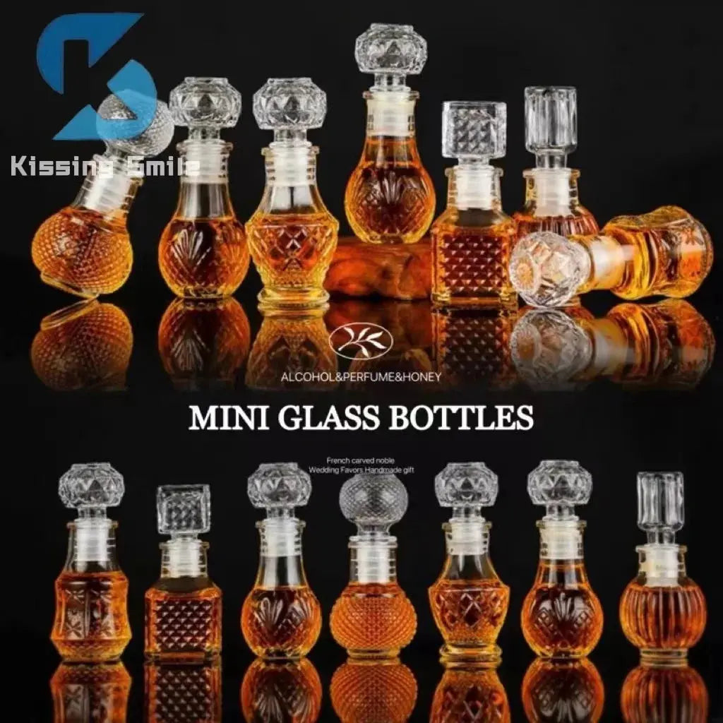 5 10 15 Pcs Whiskey Liquor Bottle 50ml Cute Glass Dispenser Mini Alcohol Guest Gift Wedding Decanter Wine Pot Shot Jars Bar Set colegio culinario de morelia